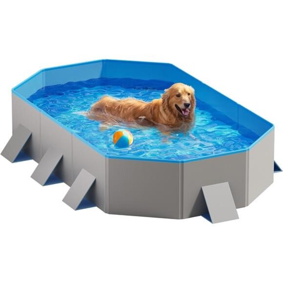 Foldable Dog Pool with Sturdy Square Design Durable 71" Lx39 Wx12 D - Picture 1 of 7